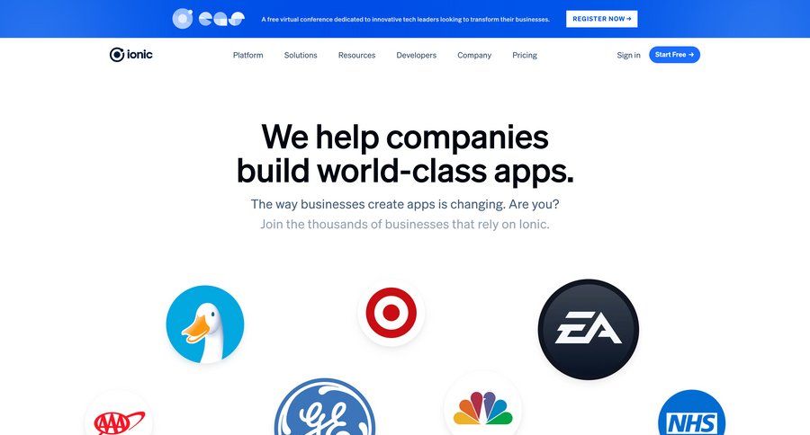 Ionic
			 content blocks coming soon testimonials case studies customer stories banking app ux modern search suggestions global search card layout ui page example