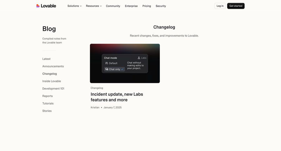Lovable
				list ui page example