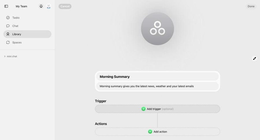 Cobot
			 configuration settings setup menu ui page example