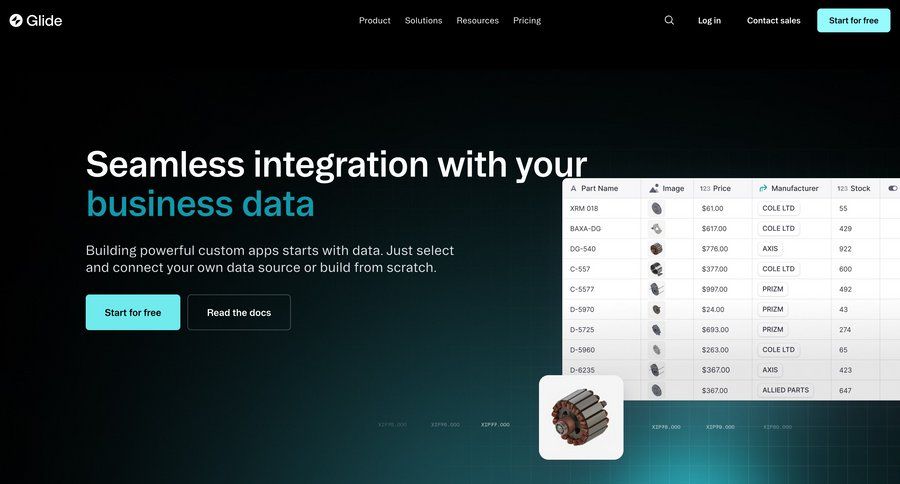 Glide
				integrations ui page example