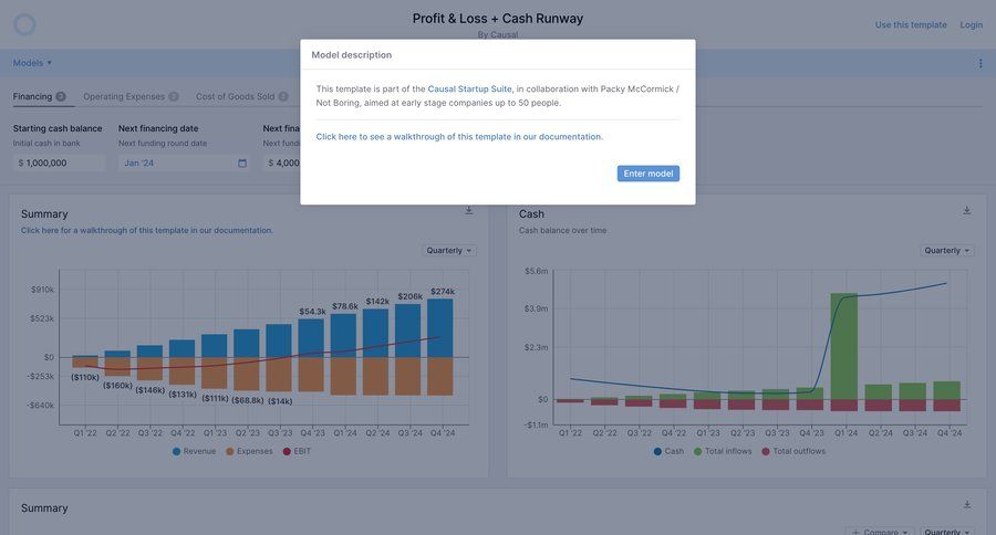 Causal
			 modal finance ui page example