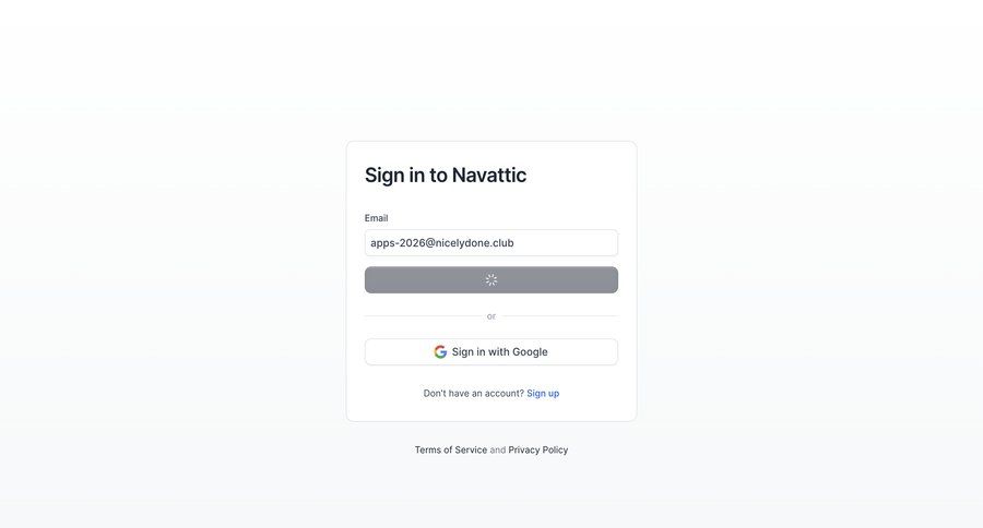 Navattic
			 account management form user authentication account creation authentication minimalist design security spinner ui page example