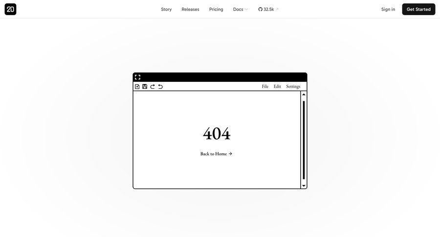 Twenty
				404 ui page example