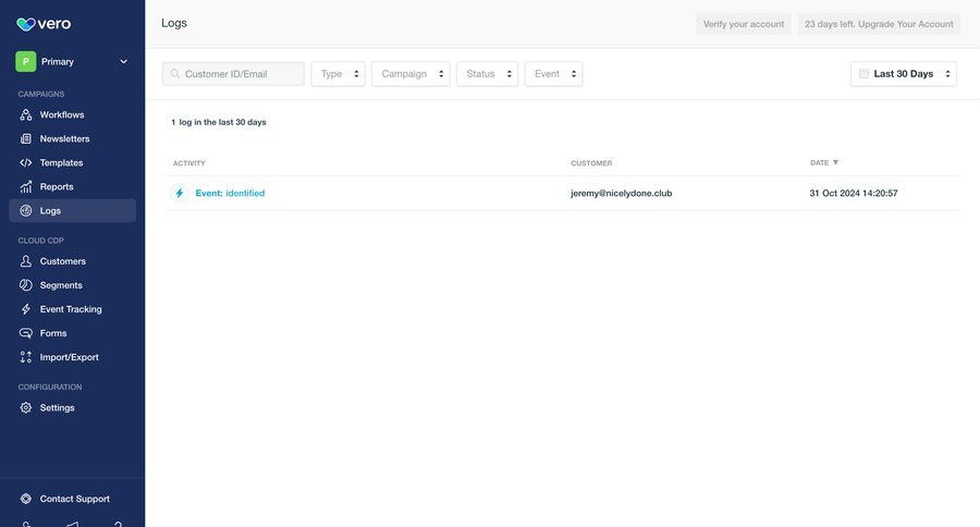 Vero
			 sidebar navigation user activity data display dropdown filters sidebar menu monitoring table ui page example
