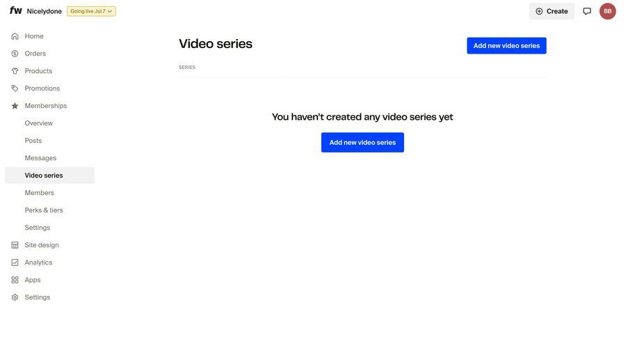 Fourthwall
			 content management dashboard sidebar navigation video management sidebar create ui page example