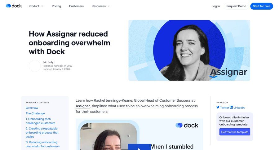 Dock
			 blog post b2b saas ui page example