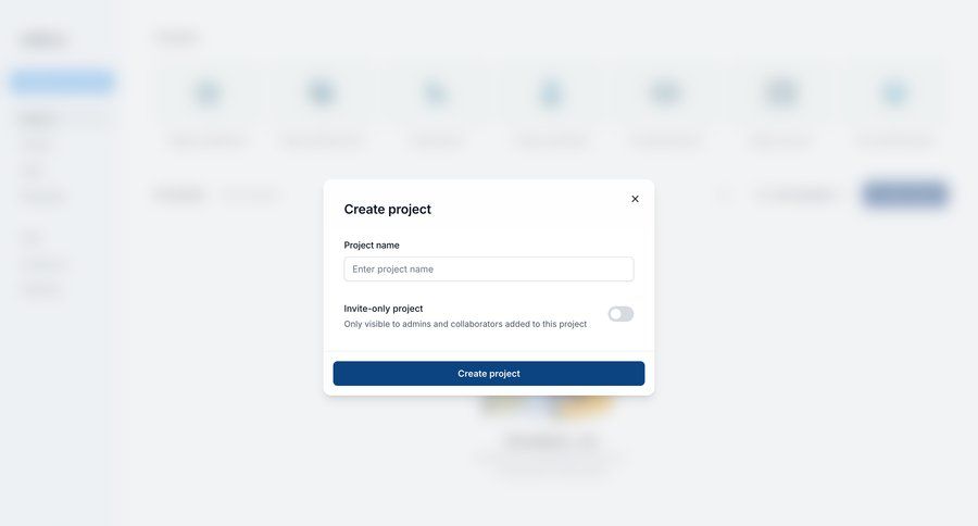 Ballpark
			 project management form project setup access control project creation privacy settings create ui page example
