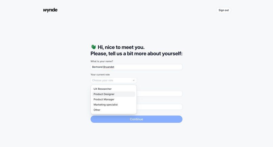 Wynde
				home page example