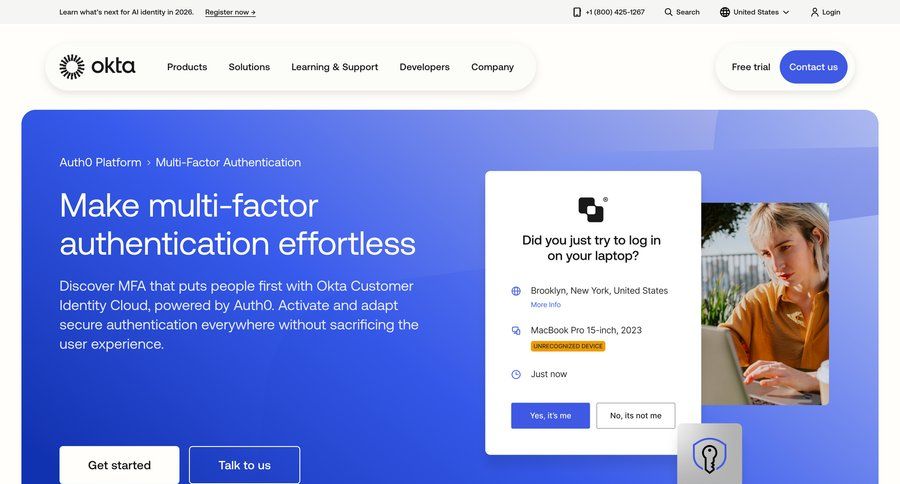 Okta
			 mfa ui page example