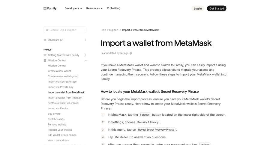 Family
			 knowledge base documentation ui page example