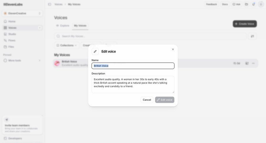 Elevenlabs
				collection ui page example