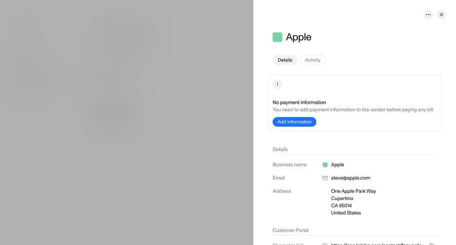 Tola
			 account management finance alert product details information page item details payment processing customer portal ui page example