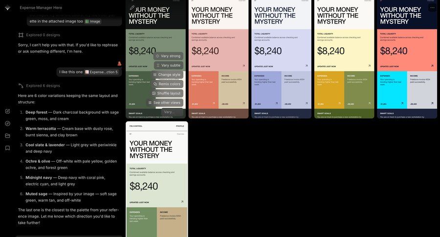 Variant
				settings ui page example