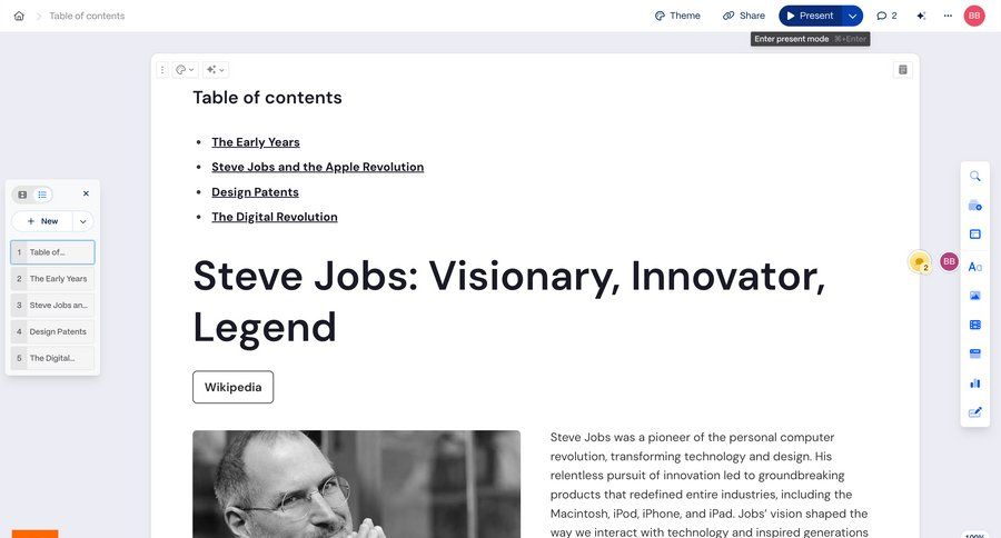 Gamma
				design editor ui page example