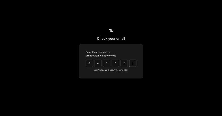 Liveblocks
			 onboarding user authentication modal dialog authentication user account email verification login security ui page example