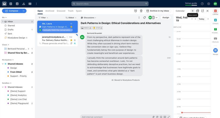 Front
			 sidebar navigation grid onboarding email management right sidebar scheduling meetings calendar events email calendar screen manage links inbox task communication alert message system notification push notification notification center communication chat messages alternatives comment mode ui page example