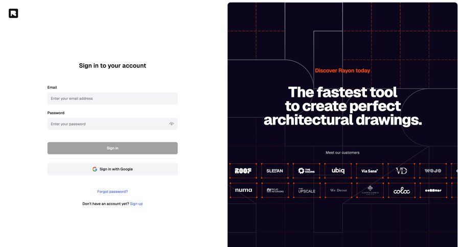 Rayon
			 account management grid form user authentication split screen account creation authentication login connection auth signin sign in log in login page ui page example