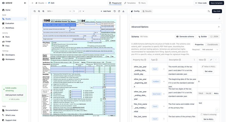 Extend
			 data mapping ui page example