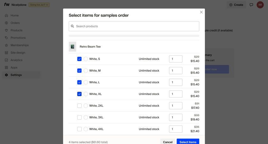 Fourthwall
			 e-commerce product details search bar ui page example