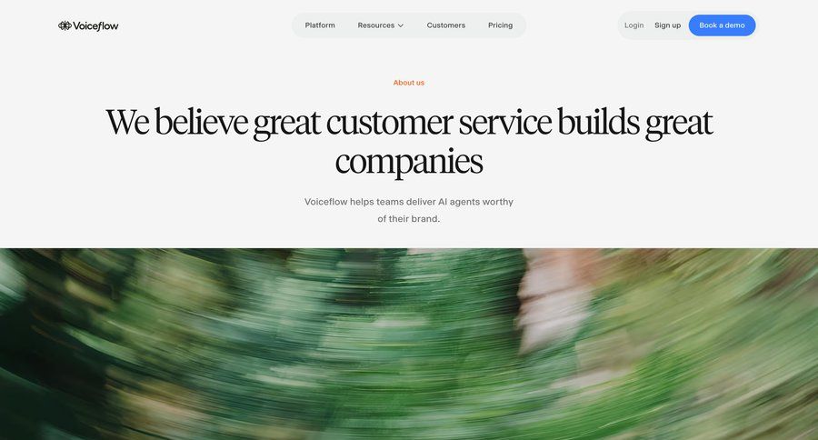 Voiceflow
				company ui page example