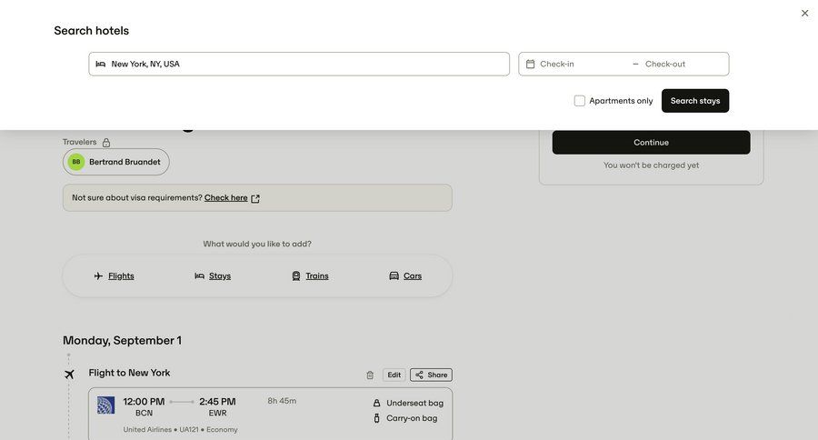Travelperk
			 timeline view ui page example