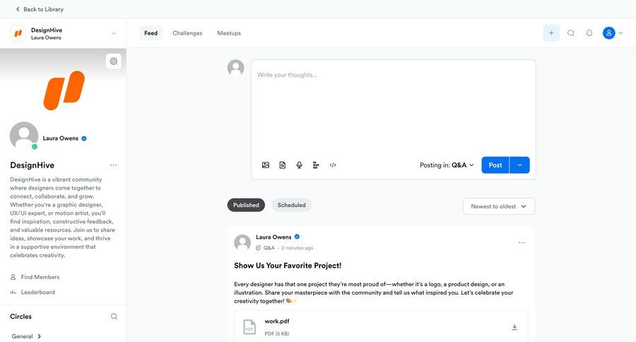 Kajabi
			 design file upload content sharing attachment dropdown filters sidebar user profile user menu recent activity social feed newsfeed activity stream user termination modern ui page example
