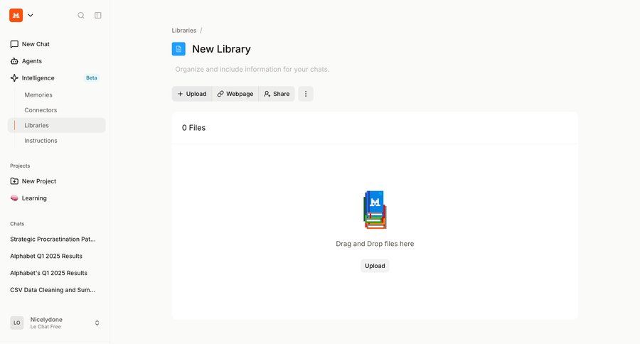 Mistral
			 knowledge management ui page example
