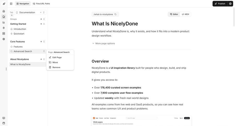 Documentation.AI
				list ui page example