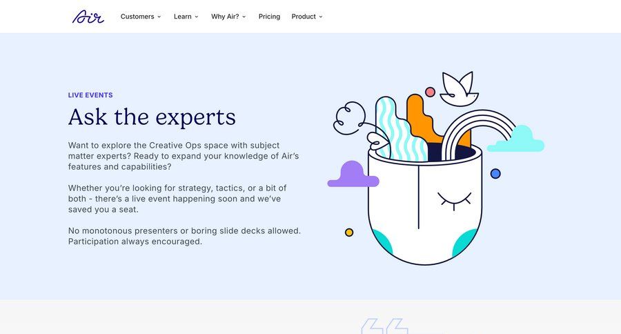 Air
				product page ui page example