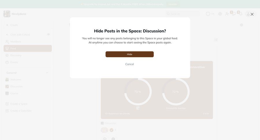 Mighty
			 content management configuration settings confirmation modal dialog cancel action confirmation message ui page example