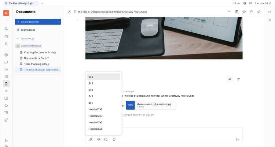 Huly
			 collaboration knowledge base activity stream ui page example