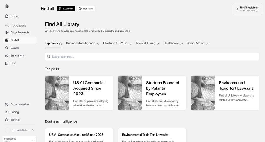 Parallel
			 content discovery business intelligence search bar ui page example
