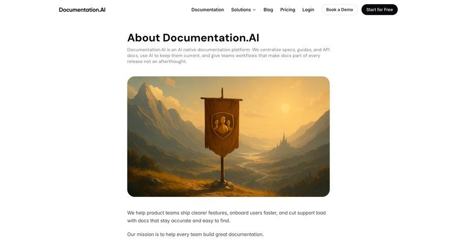 Documentation.AI
				about & company mission ui page example