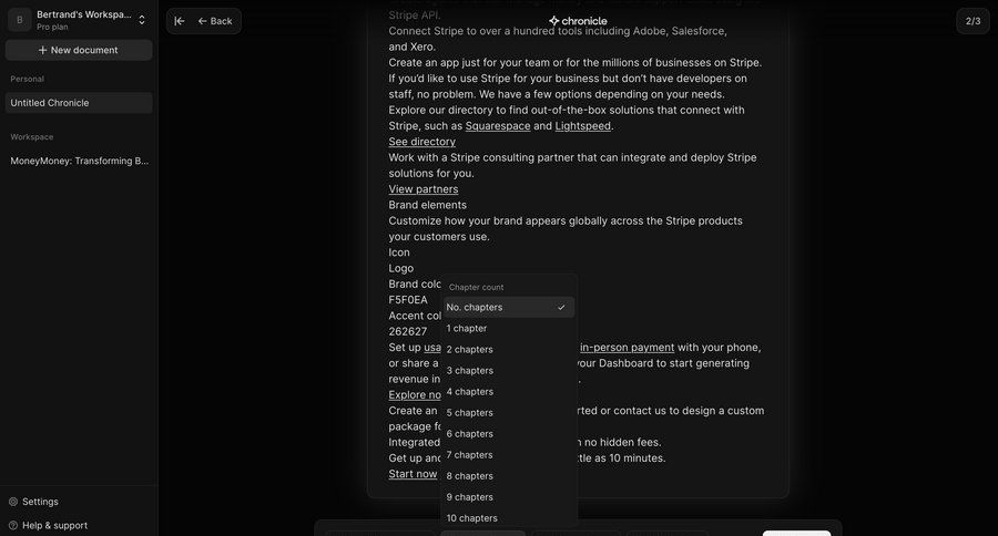Chronicle
			 modal screen settings e-commerce finance integration setup integration documentation configuration screen ui page example