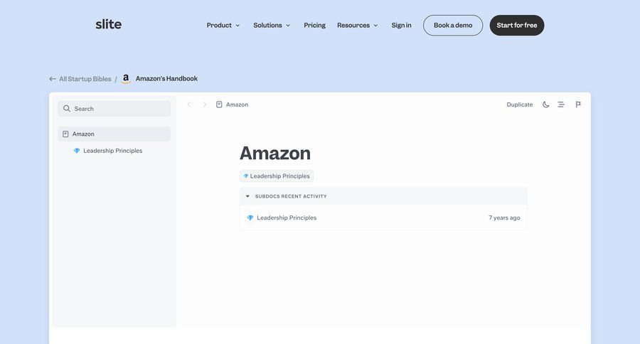 Slite
			 document sharing ui page example