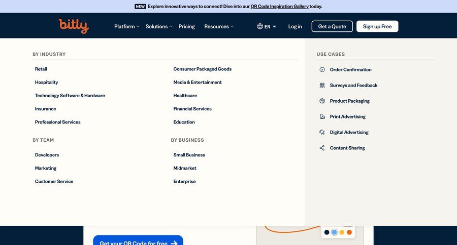 Bitly
			 homepage home page media gallery signup confirmation ui page example