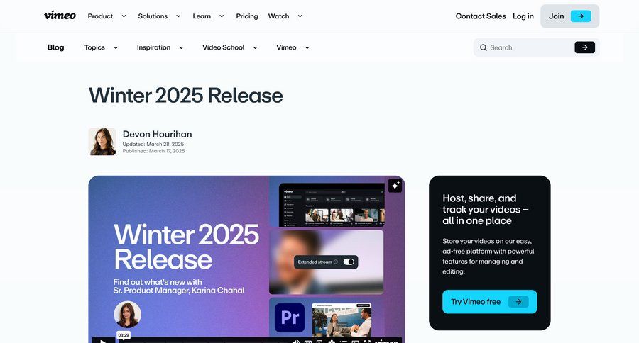Vimeo
				blog ui page example