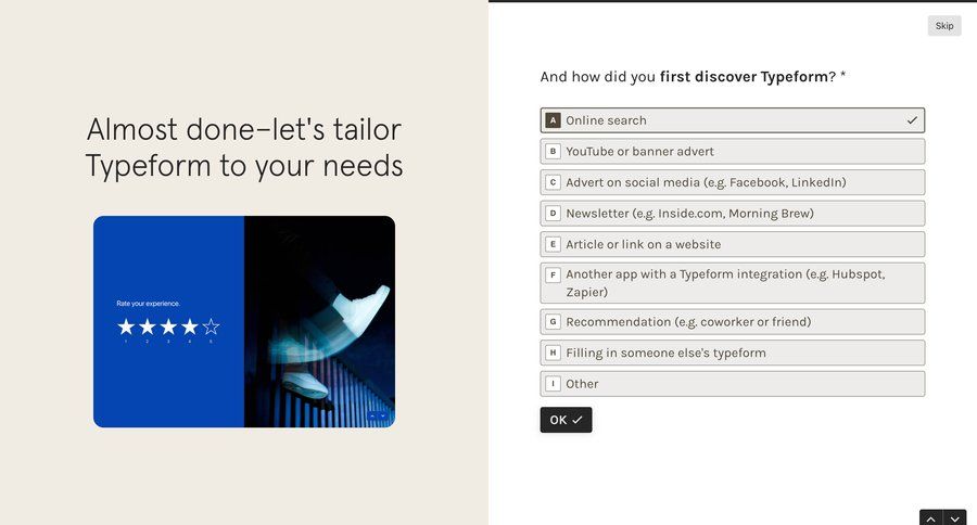 Typeform
			      ux ui design