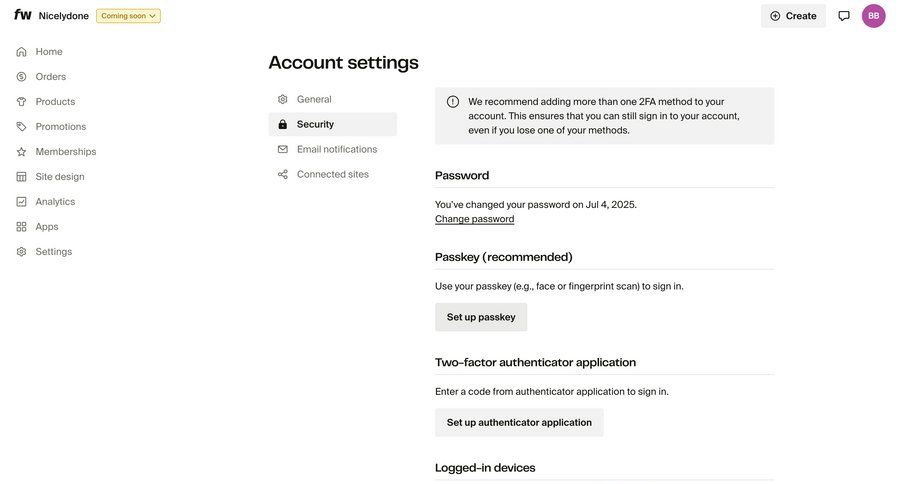 Fourthwall
			 configuration settings sidebar navigation form account setup account settings authentication password management sidebar security change password security configuration ui page example