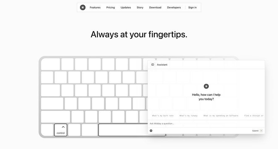Midday
				application download ui page example