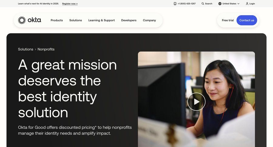 Okta
			 b2b marketing ui page example