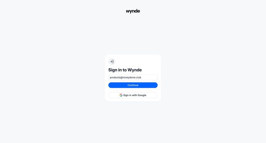 Wynde
				signin page example