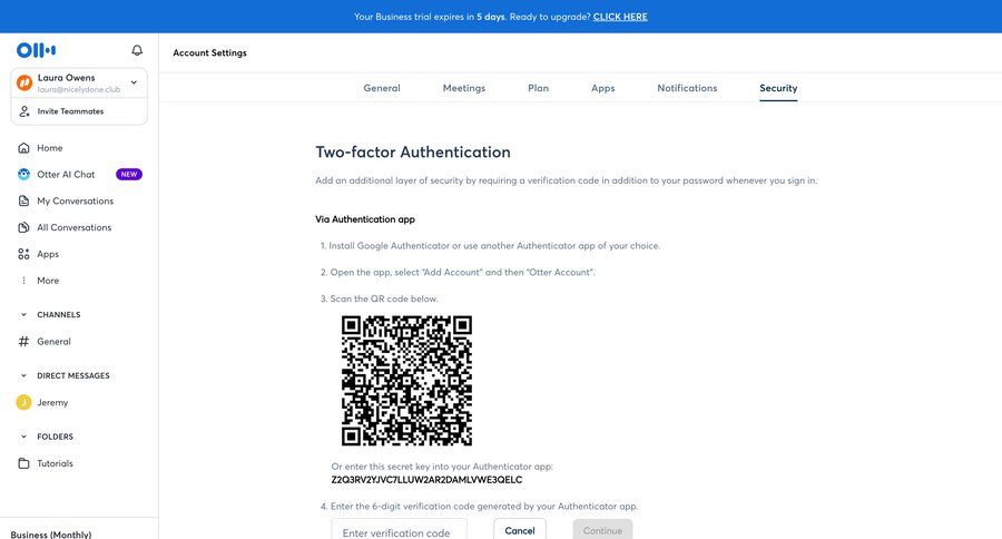 Otter
			 settings sidebar navigation account setup user authentication account security account settings authentication sidebar security setup tips security configuration ui page example