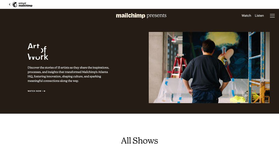 Mailchimp
			list gallery content newsletter signup ui page example