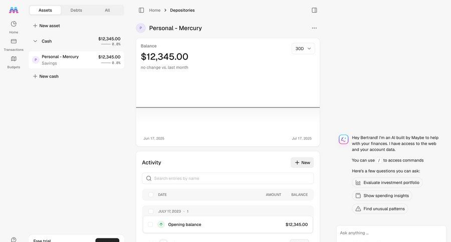 Maybe Finance
				home ui page example