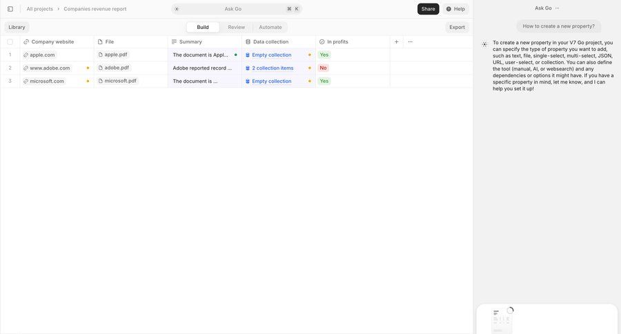 V7
			 data management project management finance exporting data file management data analysis data display data entry financial reporting filters dropdown dropdown filters menu search filters sorting filters table search bar chatbot ui page example