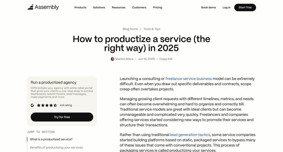 Assembly AI App Builder
			 blog post article ui page example