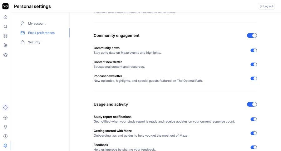 Maze
			 settings account management user settings notification management user account minimalist design sidebar preferences navigation bar notification settings ui page example