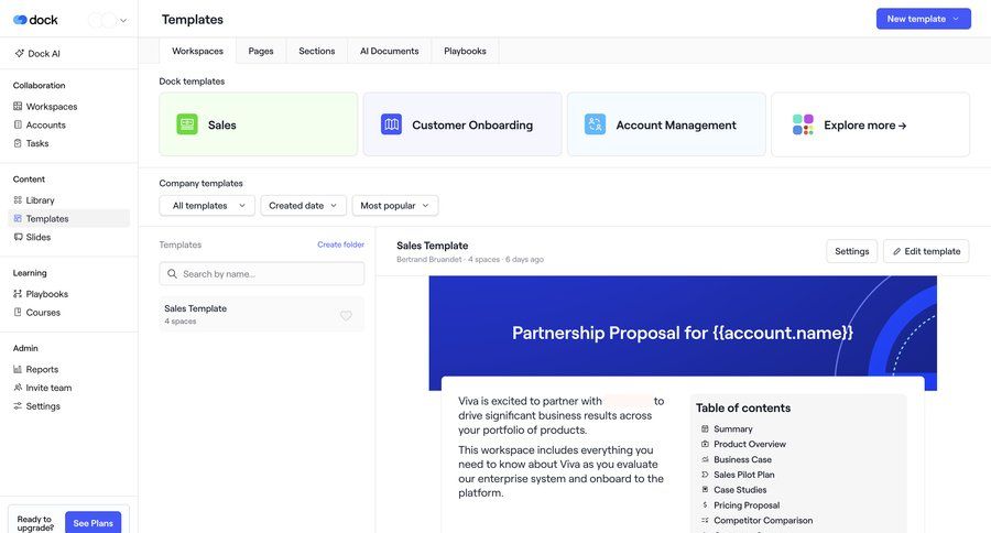 Dock
			 content management dashboard sidebar navigation templates template library content hierarchy hierarchical navigation call to action sidebar navigation bar modern pagination customer success b2b saas ui page example