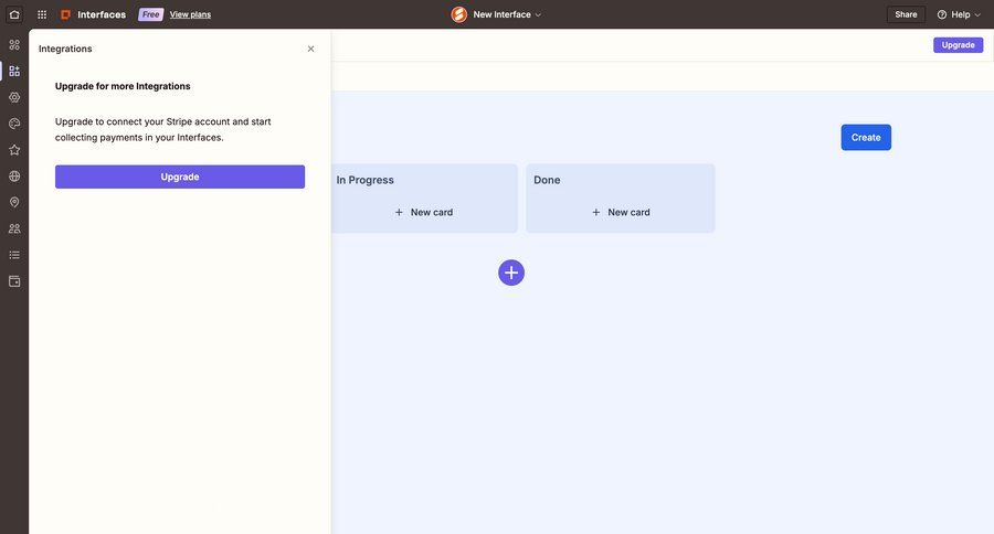Zapier
			 sidebar onboarding project management dashboard sidebar navigation task management create paywall kanban board full-screen layout ui page example
